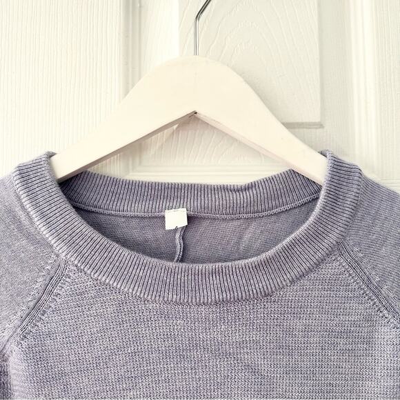 Lululemon Athletica Sit In Lotus Heathered Lilac Crew Neck Cozy Sweater Knit 4 - Picture 4 of 13